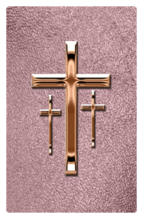 DF35T 517 BZ SH OR Bronze 3 Crosses Shimmer Orchid Background